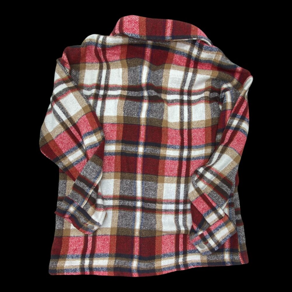 Women Shacket Jacket Button Down Casual Plaid Flannel Medium Like New - Picture 5 of 5